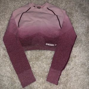 Gymshark ombre seamless long sleeve crop top